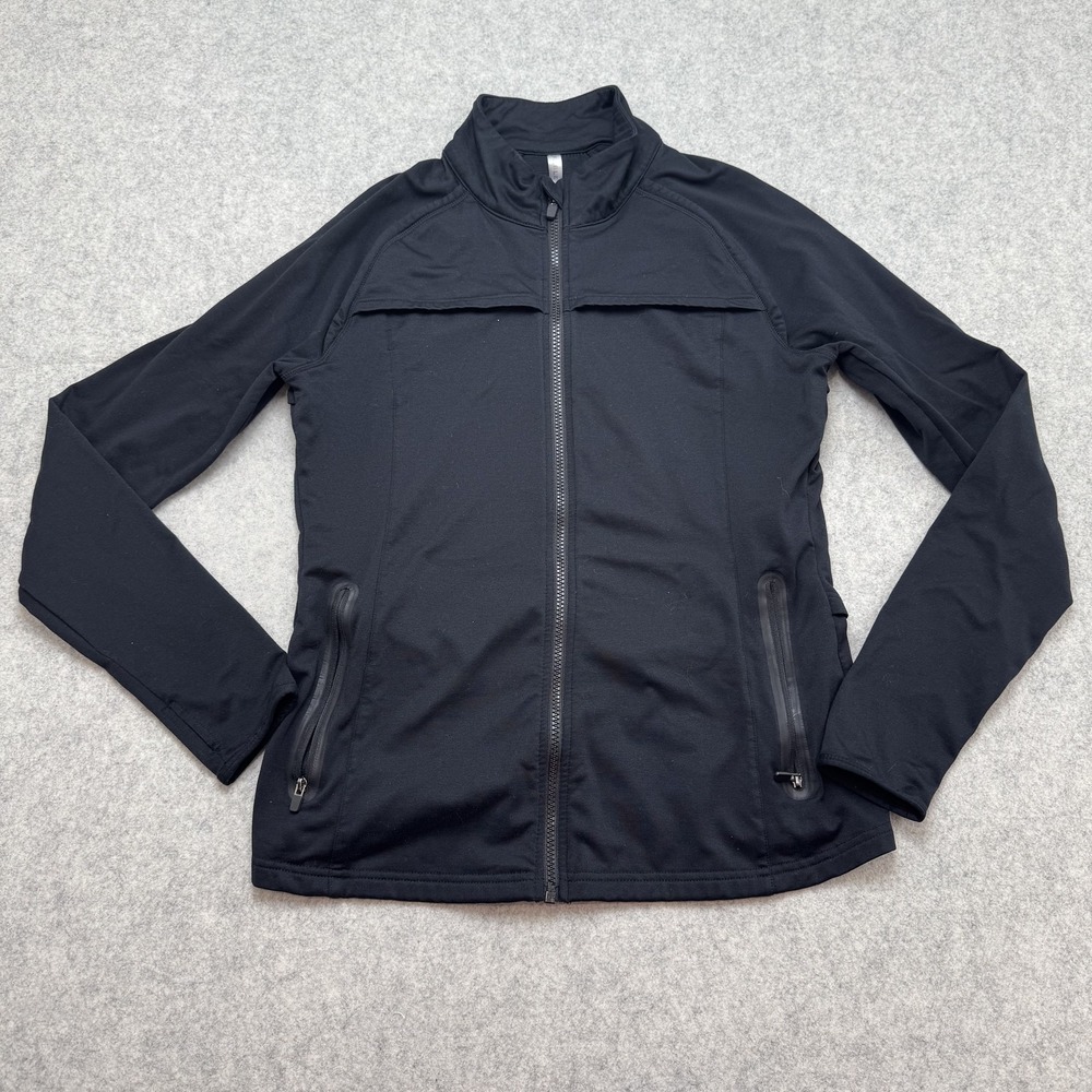 Fabletics Jacket Womens Large Black Softshell Track Full Zip Running Athletic